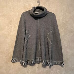 🍁🍂3/$25 Anthropology Maeve Striped Gray Turtleneck Sweater